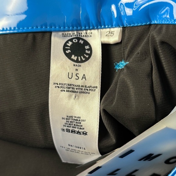 NWT SIMON MILLER 90s Patent Leather High Rise Straight Leg Ankle Crop Pants‎ 25 - Picture 6 of 6